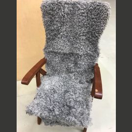 Oliivinvärinen, matalakihara istuinpäällinen kahdesta lampaantaljasta 160 cm